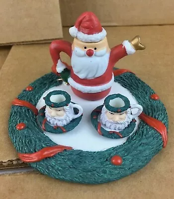 1995 CBK Decorative Miniature Tea Set Christmas Holiday Design Santa Claus 7Pc. • $12.86