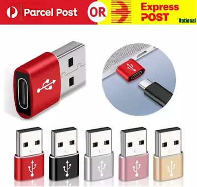 $3.99 • Buy USB Type A Male To USB C Type C Female Charging Port Adapter Fast Converter Au