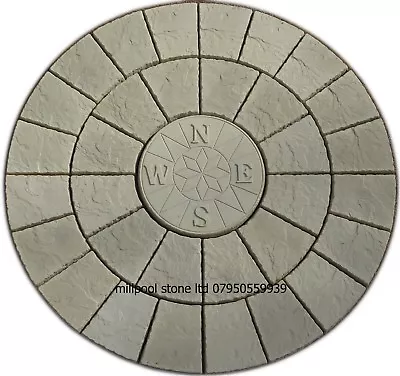 1.8m Buff Compass Rotunda Circle Paving Patio Slabs Stones [delivery Exceptions) • £157