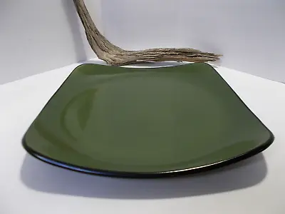 Corelle Hearthstone BAY LEAF GREEN Square Stoneware 11.25  Dinner Plate Single • $14.99