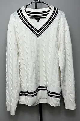 RARE! Vintage J Crew 100% Cashmere Mens Cricket Sweater XL Preppy Classic • $225