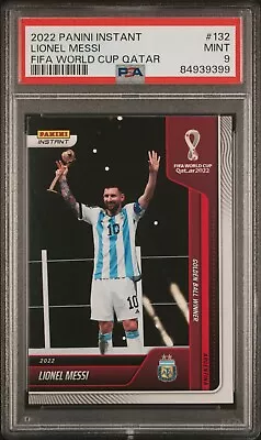 2022 Panini Instant World Cup Lionel Messi Golden Ball #132 Argentina Psa 9 • $59.99