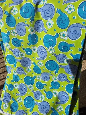 Vintage Lilly Pulitzer Escargot (snails) Cotton Fabric 11 Yards By 58 Inch Wide  • $295