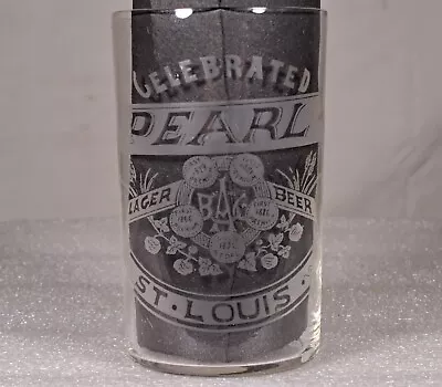 Scarce Pre Prohibition Pearl Beer Etched Glass Griesedieck Brewing St Louis MO • $85.51