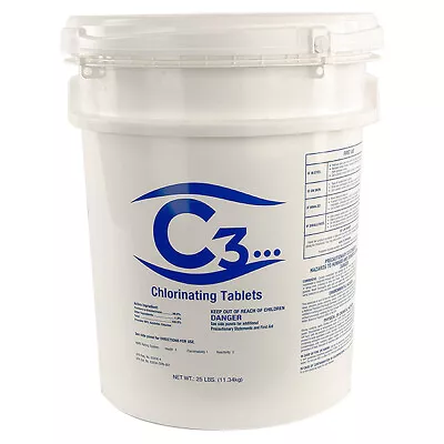 C3... 1  Stabilized Trichloro Chlorine Tablets For Swimming Pools (Choose Size) • $129.99