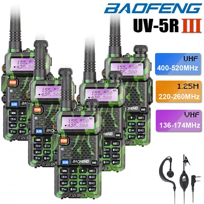 $125.99 • Buy 5x BAOFENG UV-5R III Tri-Band UHF/VHF Walkie Talkie Two Way Radio Fire Scanner