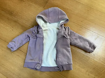 ASDA George Baby Girls Fleece Lined Hoodie 9-12 Months • £5