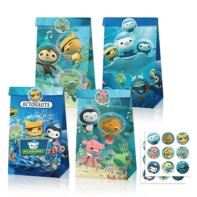 12PC Octonauts Paper Lolly Loot Bag Stickers Birthday Party Bag Favour Candy Bag • $14.99