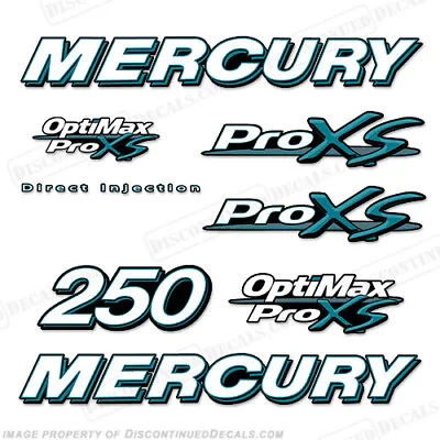 Fits Custom Mercury 250hp ProXS Outboard Motor Decal Kit - Teal Stickers 250 • $109.95