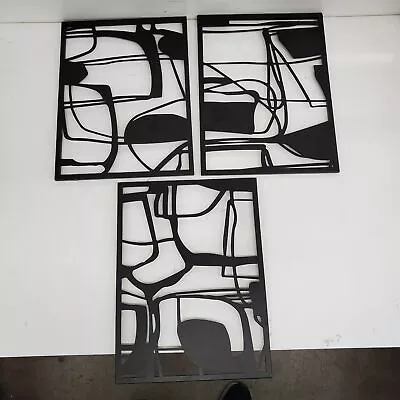 Set Of 3 Remenna Abstract Black Metal Wall Decor • $9.99