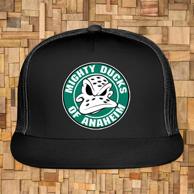 Mighty Ducks Anaheim Logo Black Trucker Hat Cap Adult Size • $22.99