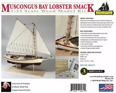 Model Shipways MS1472 Muscongus Bay Lobster Smack • $69.99