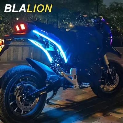 Motorcycle Turn Signal Lights Strip 30/45/60cm Dual Color DRL LED 12V Waterproof • $9.99