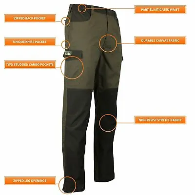 Mens Breathable Water Repellent Trousers Hunting Fishing Walking • £34.95