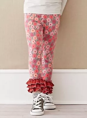 Matilda Jane Bonny Bouquet Ruffle Leggings Girls Sz 8 Secret Fields Pants EUC • $7.99