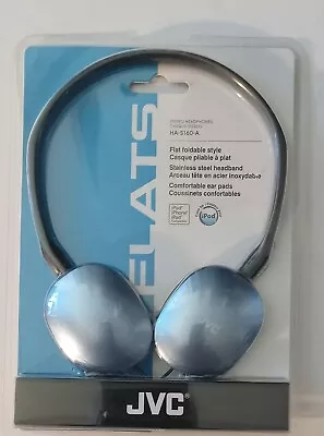 JVC HA-S160-A Foldable Stereo Over The Ear Headphones - Blue New • $12.60