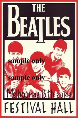 The Beatles Melbourne 1964 Concert Poster A3 Poster Music Posters  • $16