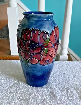 Vintage Moorcroft Anemone 7 1/2  Pottery Vase • $298.99
