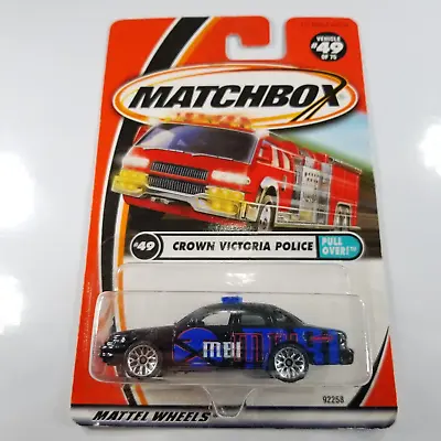 Matchbox Crown Victoria Police Car Black 2001 Pull Over! MB49 US Exclusive New • $9.44