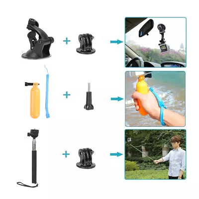 6 In 1 Universal Action Camera Accessories Kit For Gopro Hero 7 5 6 Sports C SP5 • $38.27