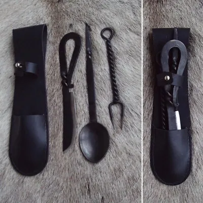 £28 • Buy Medieval Knife, Fork & Spoon Cutlery Set Perfect For LARP Re-enactment Camping