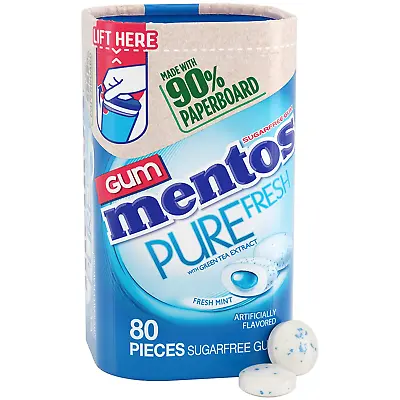 Mentos Pure Fresh Sugar-Free Chewing Gum With Xylitol Fresh Mint 80 Piece • $7.82