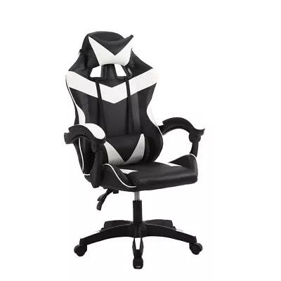 Gaming Racing Desk Chair Adjustable Hight Swivel Chair With Lumbar Head Pillow • £59.99