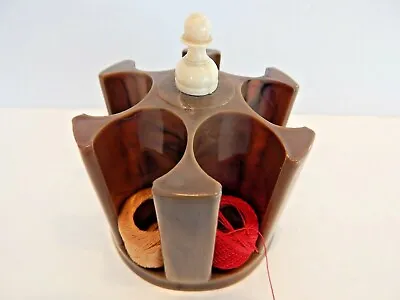 Vintage Bakelite ? Brown Sewing Thread Spool Holder • $9.99