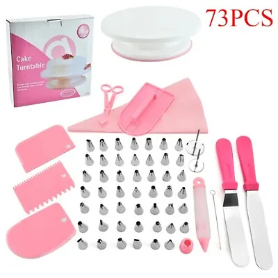 £17.34 • Buy Pink Cake Turntable Set Cake Stand Turntable Rotating Decorating Kit Pastry