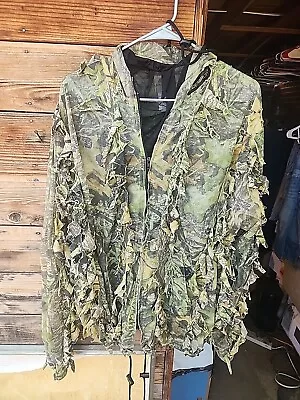 Underbrush Ghillie Jacket Mossy Oak Men's L/xl Leafy Full Zip Outdoor Hunting  • $29.95