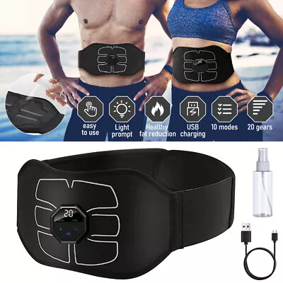 Ultra-thin ABS Stimulator Ab Machine Abdominal Toning Belt EMS Muscle Toner • $22.99