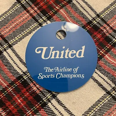 Vintage United Airlines The Airline Of Sports Champions Luggage Bag Tag Rare • $14.99