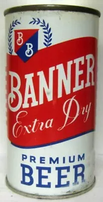 BANNER EXTRA DRY BEER Ss Flat Top CAN Cumberland Brewing MARYLAND 1959 Good Gd • $11.95