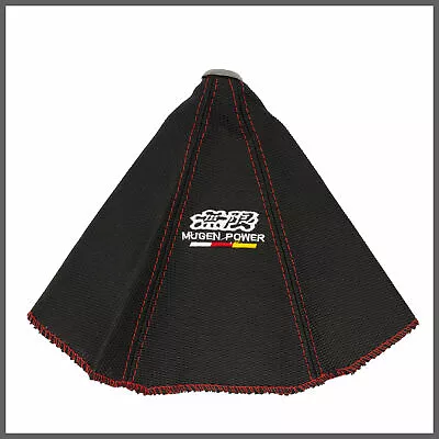 MUGEN Shift Knob Shifter Boot Cover MT/AT W/Red Stitches Racing Fabric Black JDM • $10.88