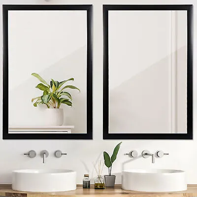 2PCS Bathroom Rectangular Wall Mounted Mirror PS Frame Vanity Mirror 24  X 36  • $71.58