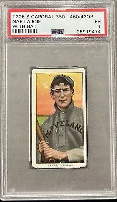 T206 S. Caporal 350-460/420p Nap Lajoie With Bat  • $550