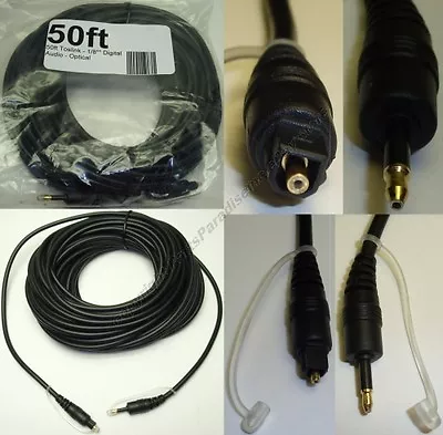 50ft 3.5mm MINI~TOSlink Fiber/Fibre Optic/Optical Digital Audio Long Cable$SHdis • $24.99