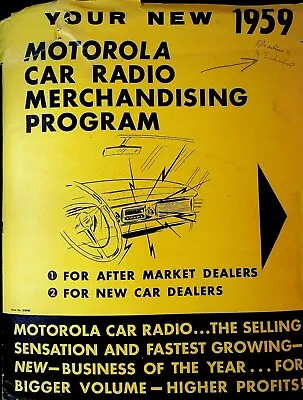 Motorola Car Radio Merchandising Program Kit 1959 Folder Brochures Posters • $279.20