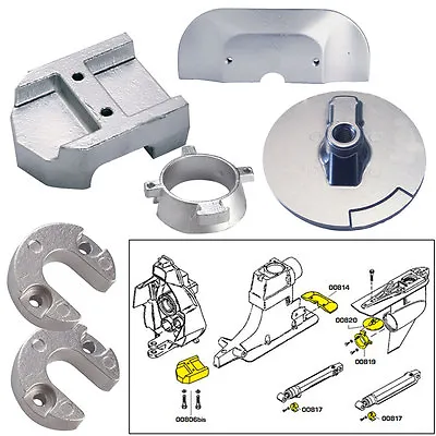 Tecnoseal Anode Kit Merc Alpha 1 Gen 2 W/ Hardware Zinc • $63.30