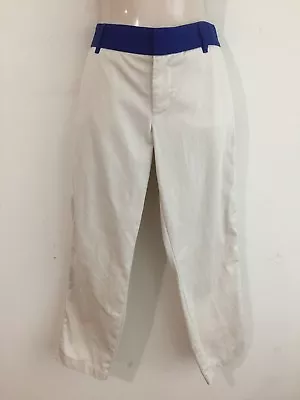 J.CREW 'Scout' Cotton Twill Chino Pants Putty/Beige W/Royal Blue Waistband Sz 8 • $16.99