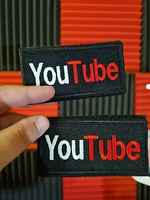 5x10 Cm YouTube Sew On Hook And Loop Logo Badge Embroidered Patch • £5