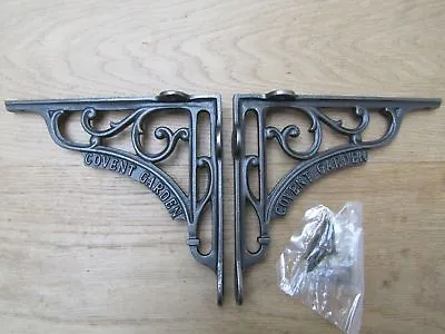 PAIR OF 8  COVENT GARDEN Cast Iron Rustic Victorian Scroll Shelf Brackets • £28.99