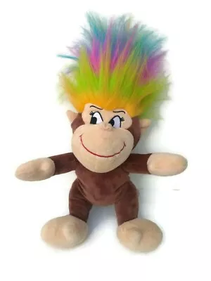 Pink Yellow Green Haired Troll Monkey Plush Stuffed Animal Toy 16   K K Sales  • $24.99