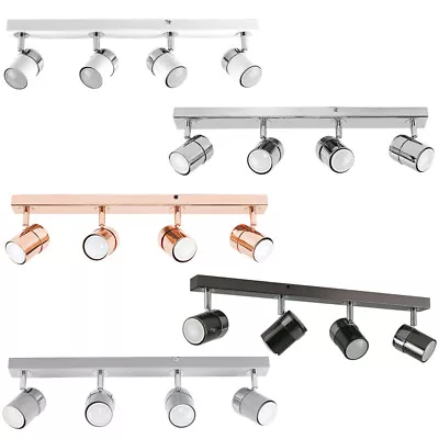 4 Way Ceiling Spotlight Adjustable Kitchen Bar Spot Light LED GU10 Bulbs Lamp • £32.99