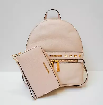 Michael Kors Kenly Md Backpack Studs & Phone Case Wristlet Pink Powder Blush • £183.01