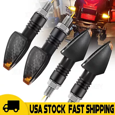 4x Universal Mini SmokeLED Motorcycle Turn Signals Indicator Amber Blinker 2024 • $11.71