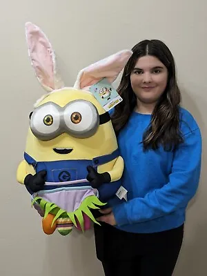 NWT Gemmy MINIONS Large 2' EASTER GREETER Plush | Despicable Me BOB | 2023 NEW • $28