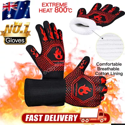 Non-Slip Fireproof Oven BBQ Gloves 1472 ℉ Extreme Heat Resistant Grill Silicone • $14.49