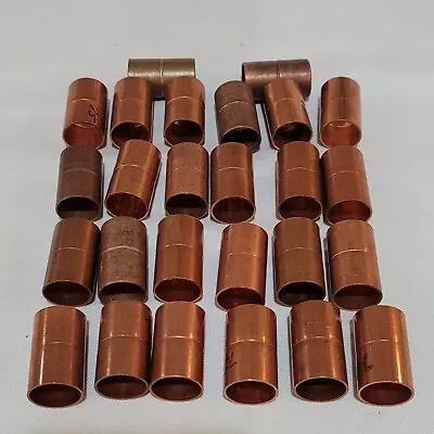 7/8  Copper Straight Coupling W/ Tube Stop Fittings Refrigeration Lot Of 26 • $30.40