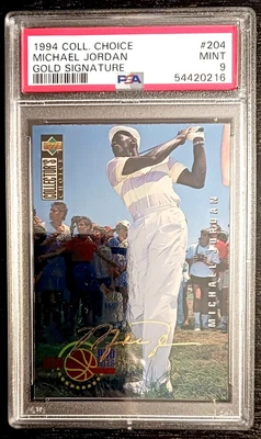 $38 • Buy 1994 Collectors Choice 204 Michael Jordan Golf Gold Signature • PSA 9 • READ!!!!